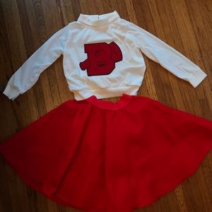 New size 8/10 (girl size): 50s cheerleader costume